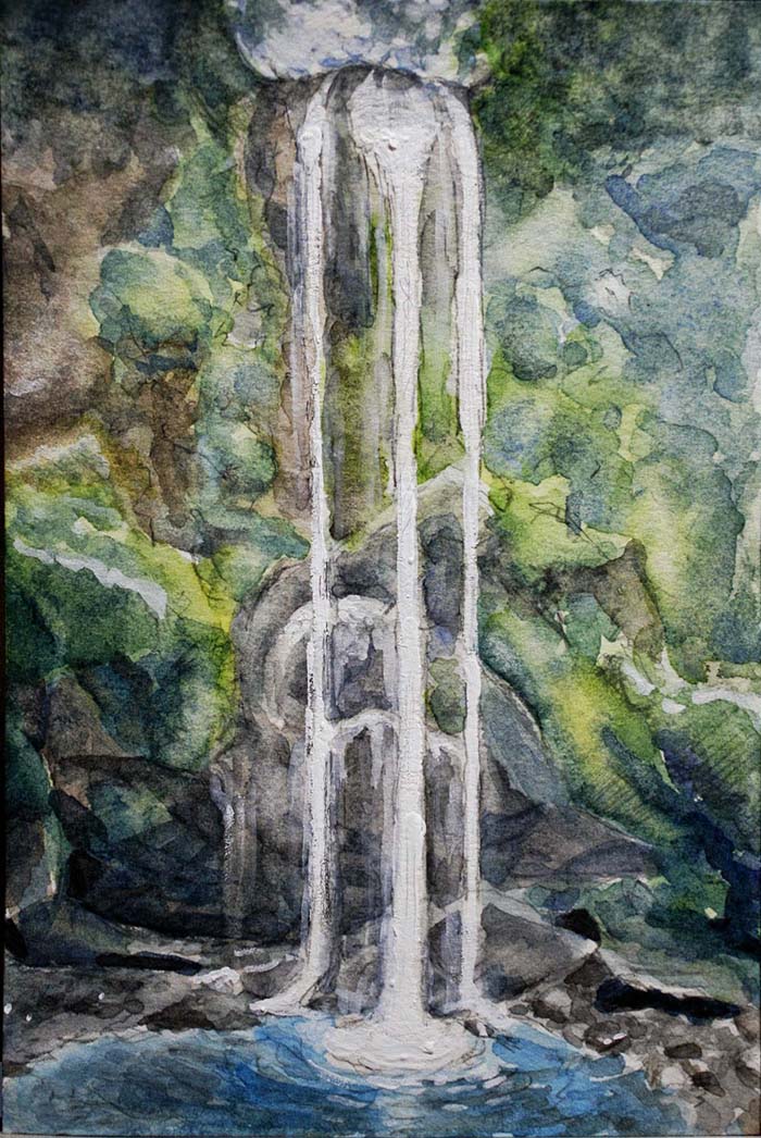 滝の水彩画の画像です。