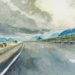 高速道路を描いた水彩画