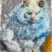 オイルパステルで描いた猫の図。